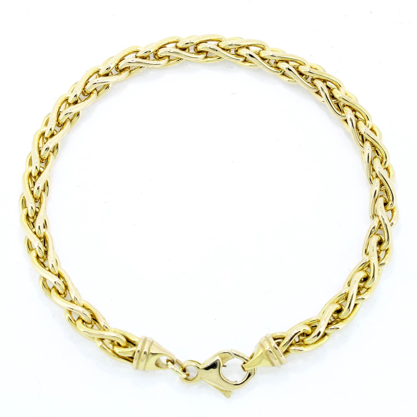 Armband 585 Gold 14 Kt Gelbgold geflochten rund - Wert 1220,-
