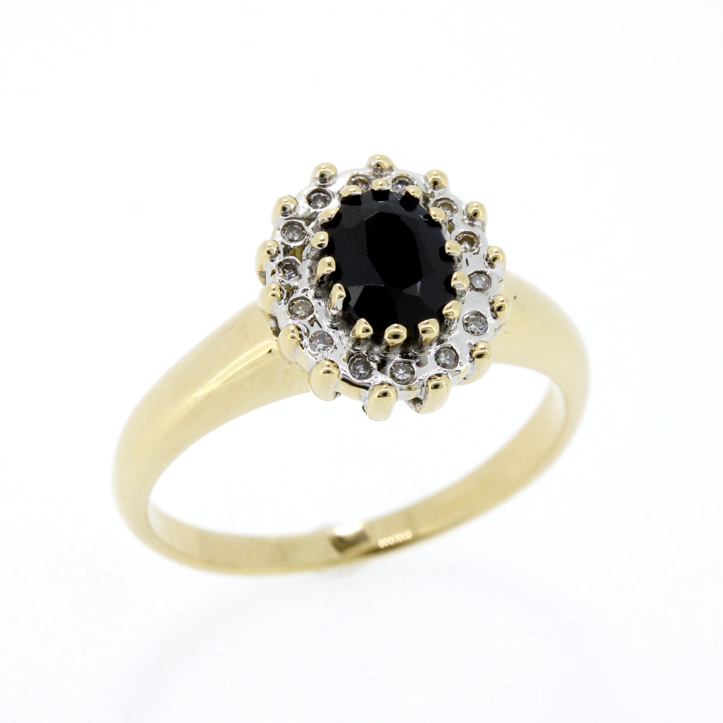 Ring 585 Gold 14 Kt Diamanten und Saphir Gelbgold Wert 560,-