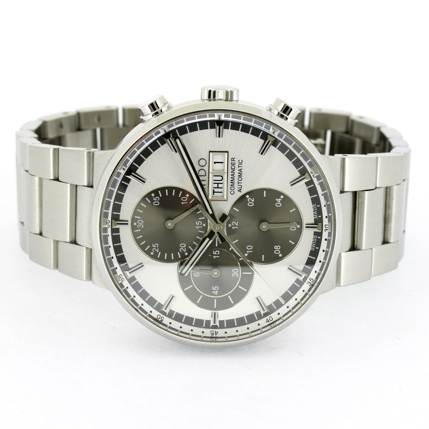 Mido Armbanduhr Commander Automatik Chronograph - Edelstahl - M014.414.11.031.09