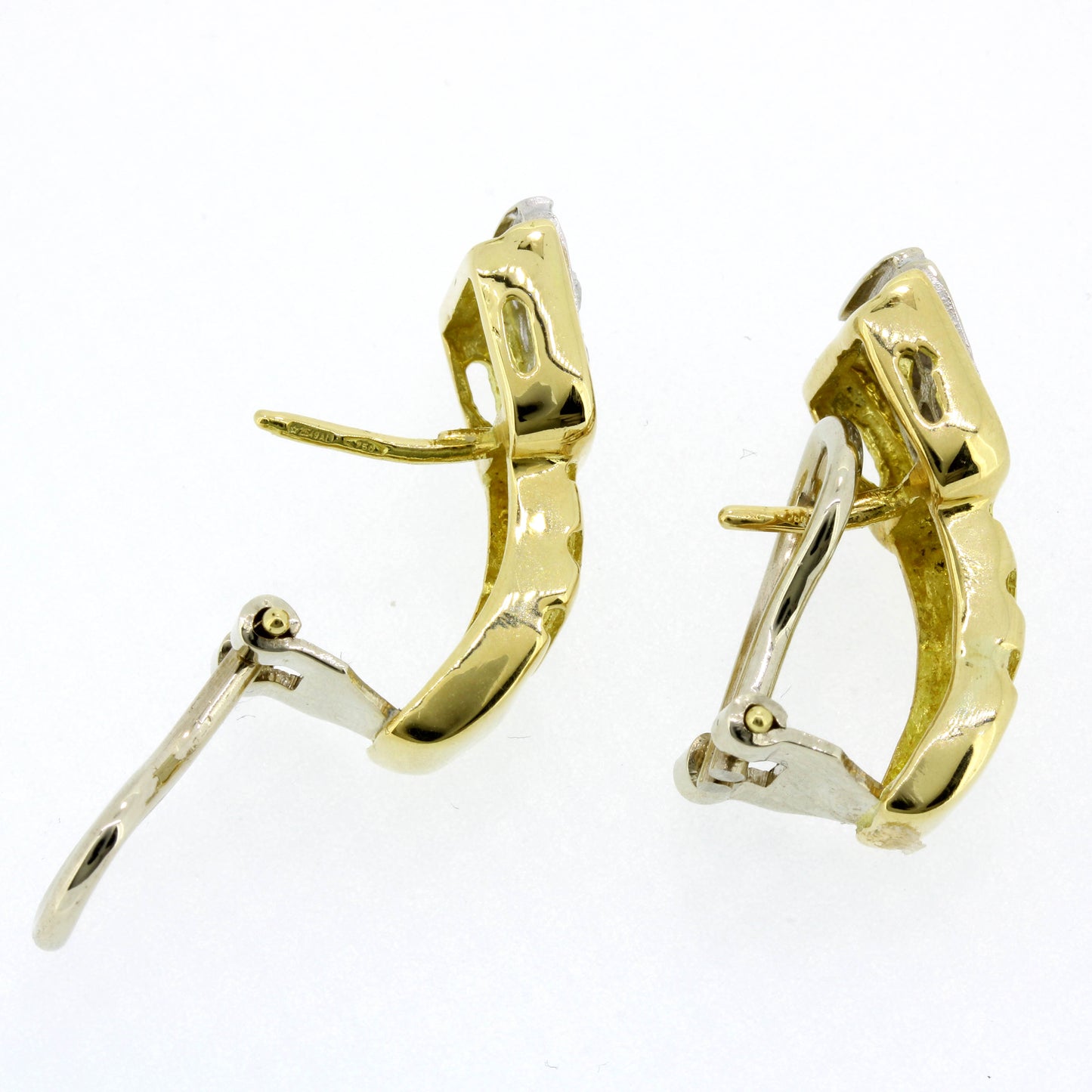 Ohrringe Stecker 750 Gold 18 Kt mit Zirkonia Steinen Wert 1310,-