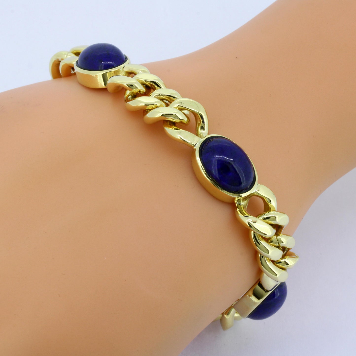 Lapislazulis Armband 750 Gold 18 Kt Panzerarmband Wert 9200,-