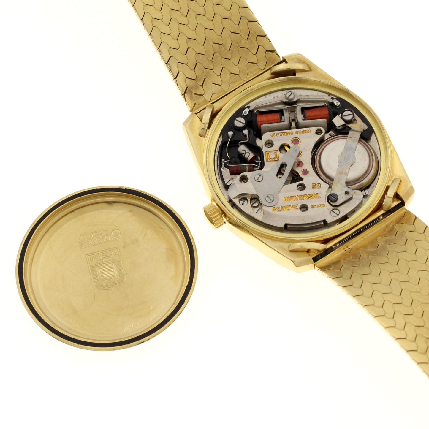 Universal Geneve Unisonic Armbanduhr 750 Gold 18 kt Fifteen Jewels