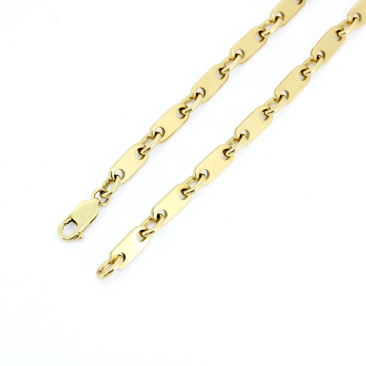 Platten Halskette 750 Gold 18 Kt Gelbgold - Kettenlänge 54 cm - Wert 6830,-