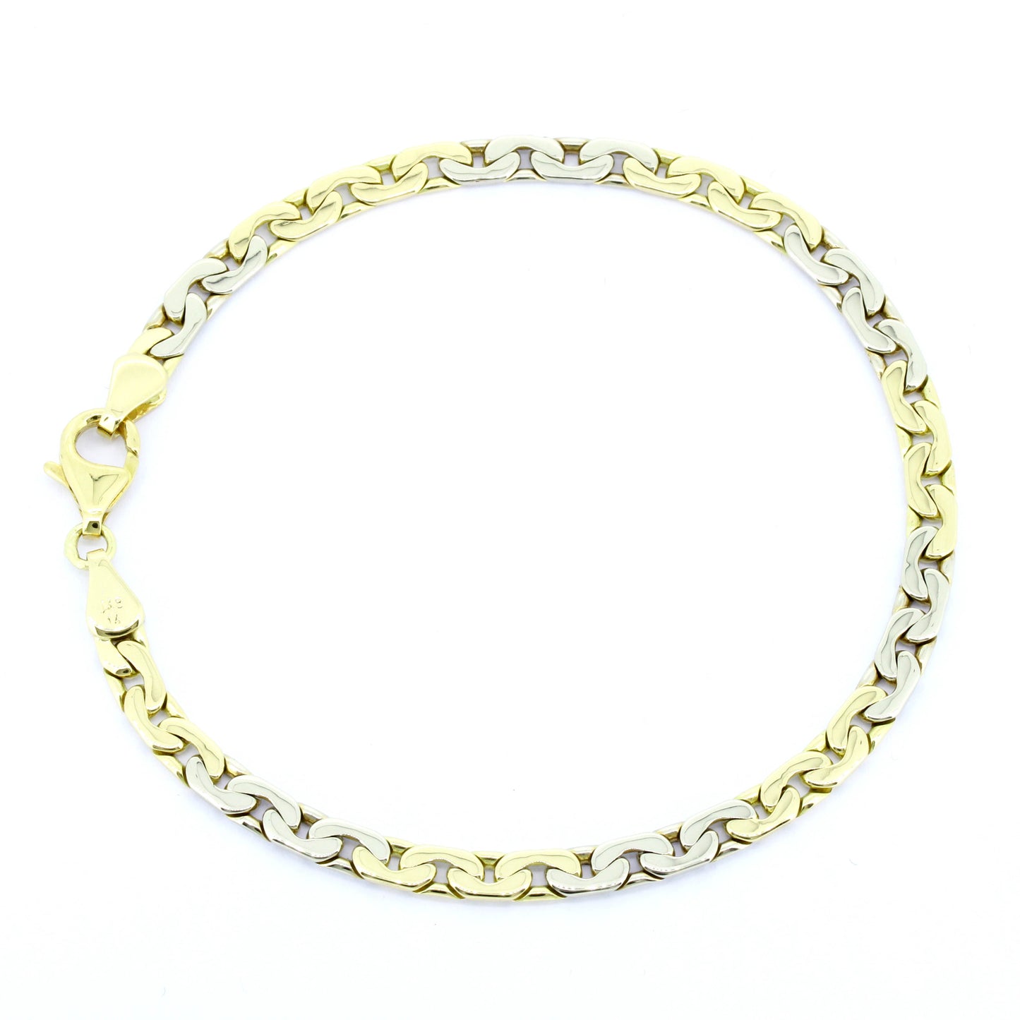Armband 585 Gold 14 Kt Bicolor 22,5 cm lang Wert 1640,-