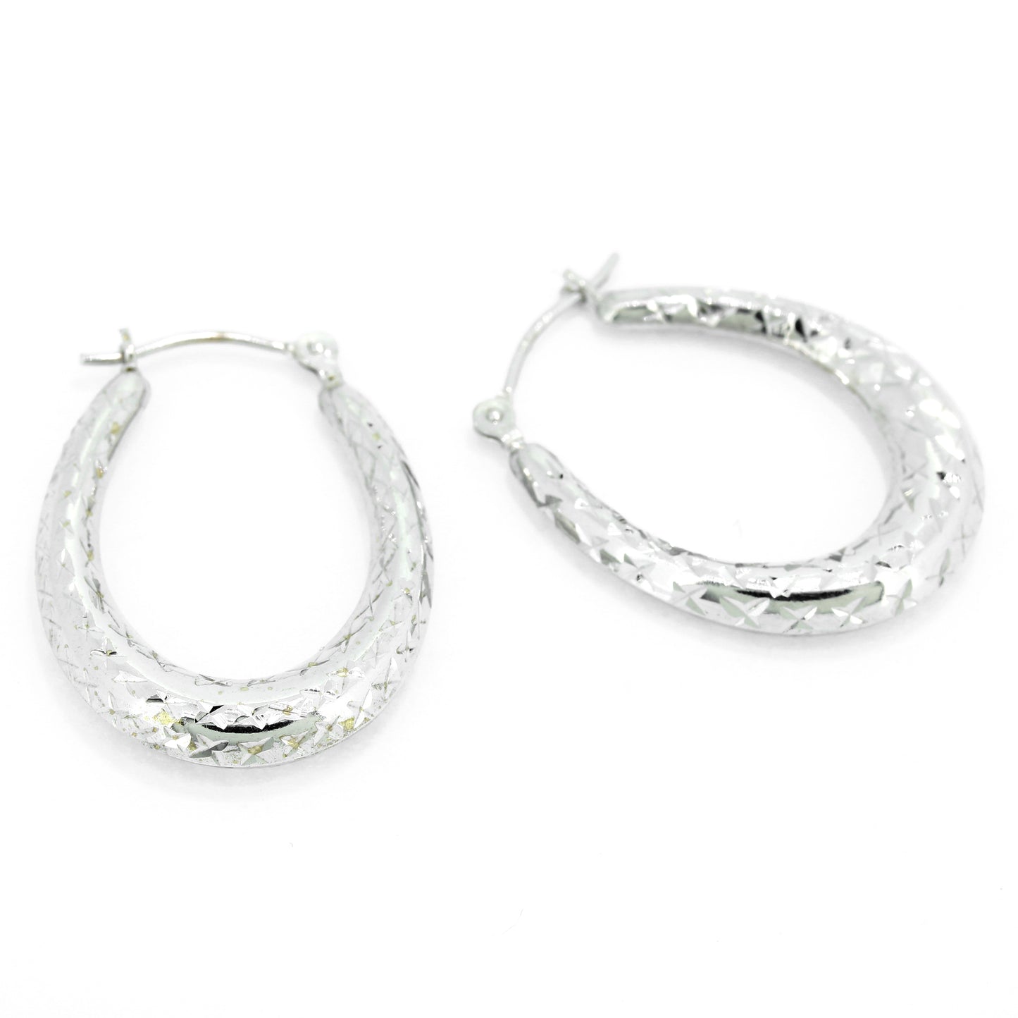 Ohrringe Creolen 585 Gold 14 Kt Weißgold - Wert 230,-