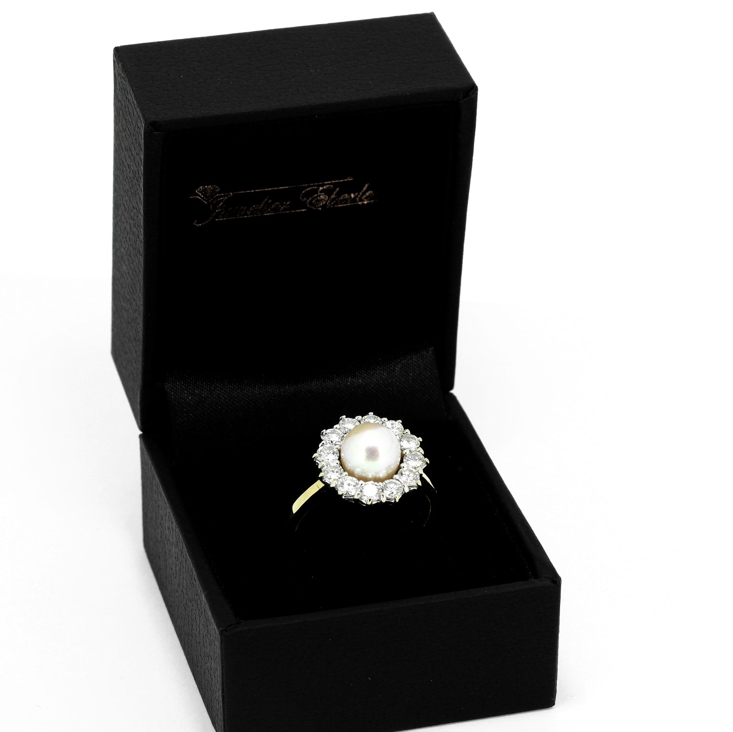 Süßwasserperlen Ring 750 Gold 18 Kt Gelbgold Weißgold - Brillanten - Wert 2800,-