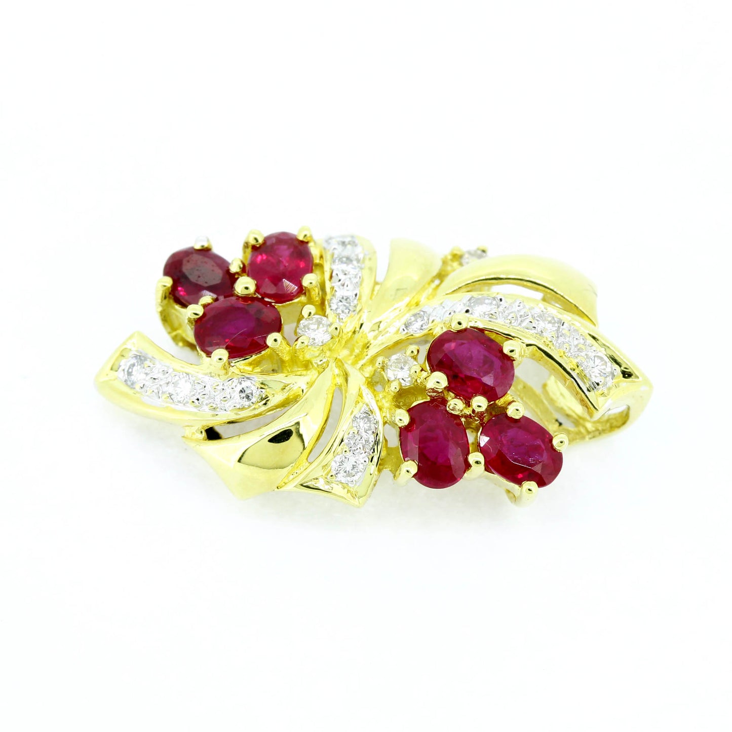 Rubin Anhänger 750 Gold 18 Kt Gelbgold Diamanten 0,20 ct Wert 870,-