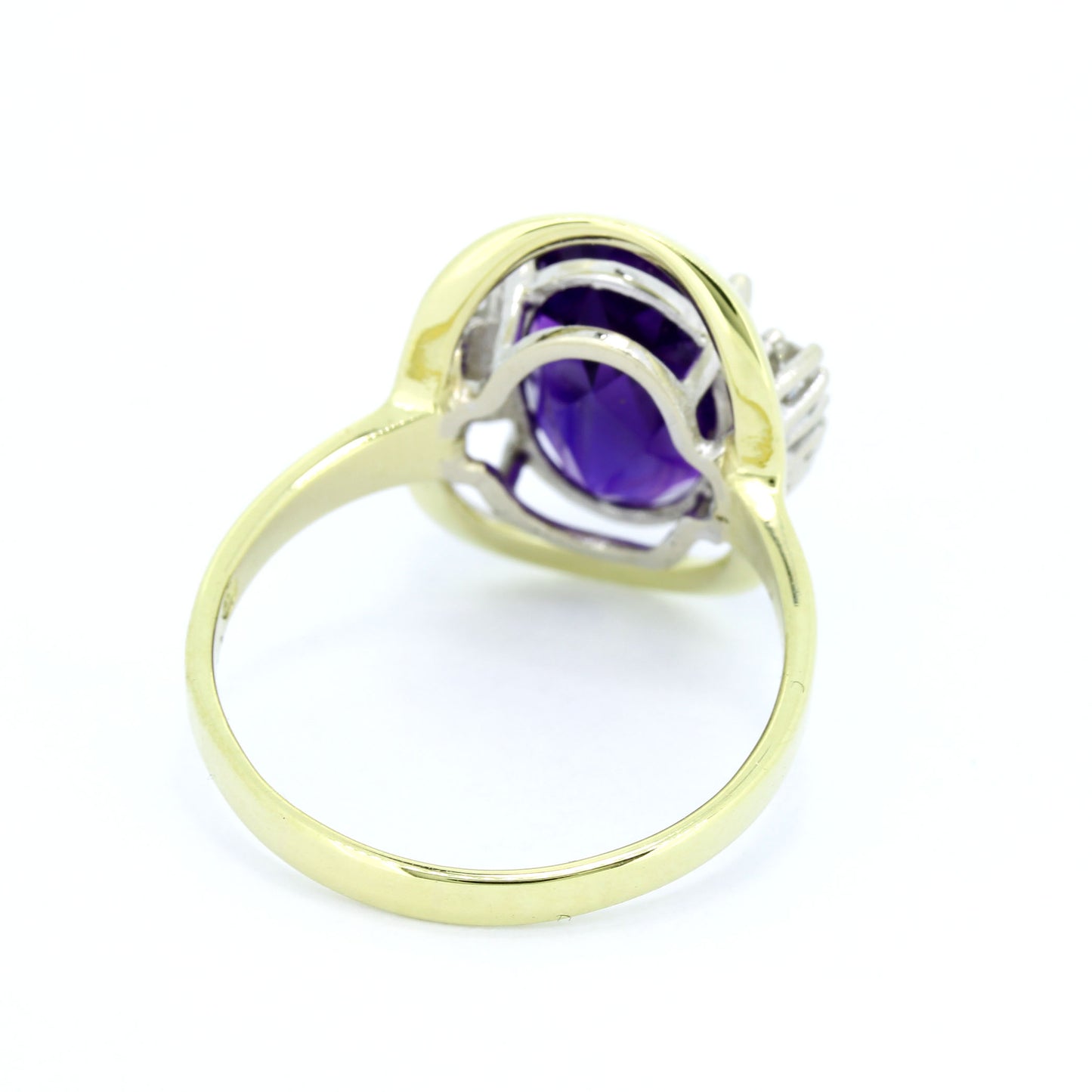 Amethyst Ring 585 Gold 14 Kt Gelbgold Weißgold Diamanten 0,13 ct Wert 580,-