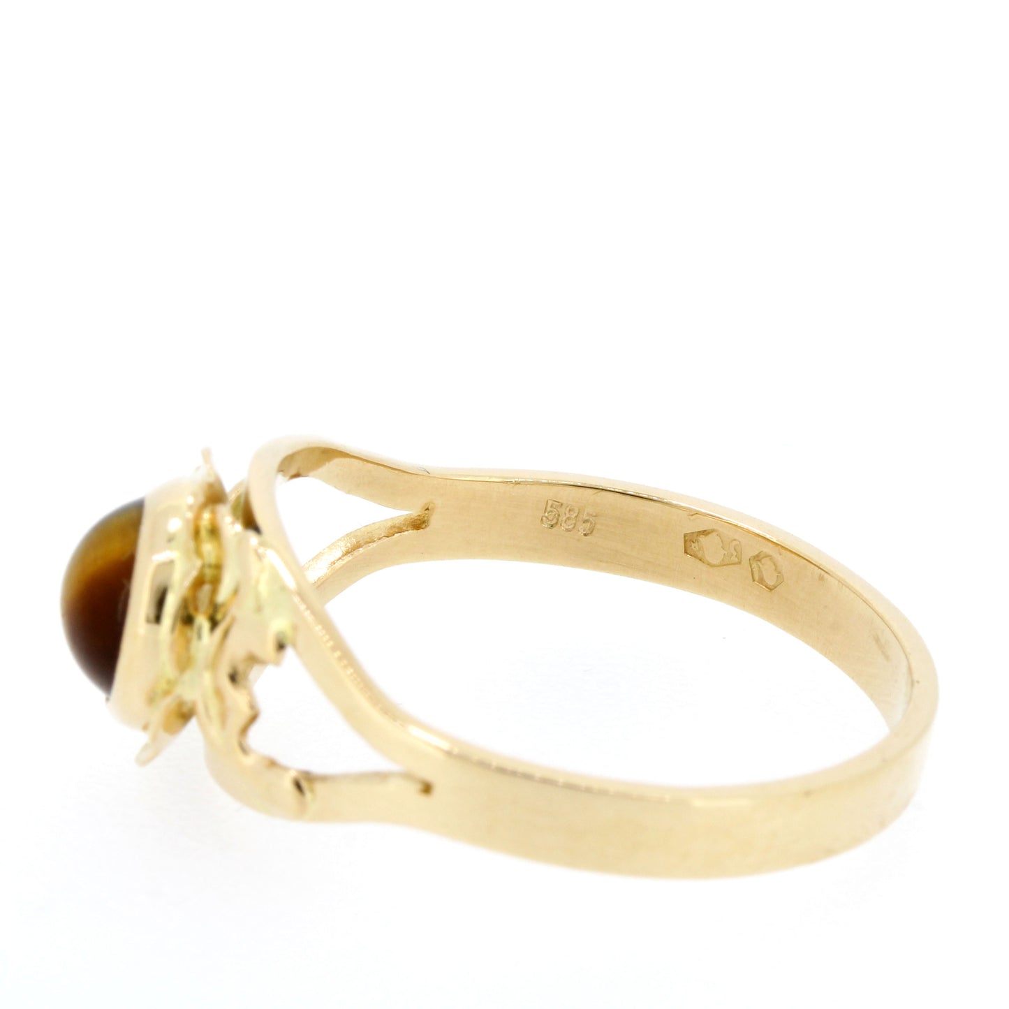 Ring 585 Gold 14 kt Gelbgold Tigerauge Wert 390,-