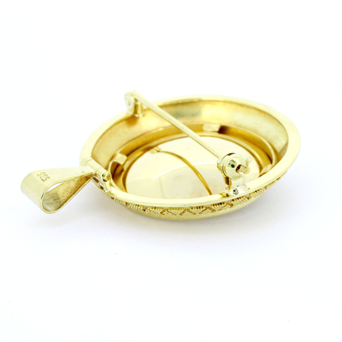 Brosche - Anhänger 585 Gold 14 Kt Gelbgold mit Süßwasserperle Wert 1080,-