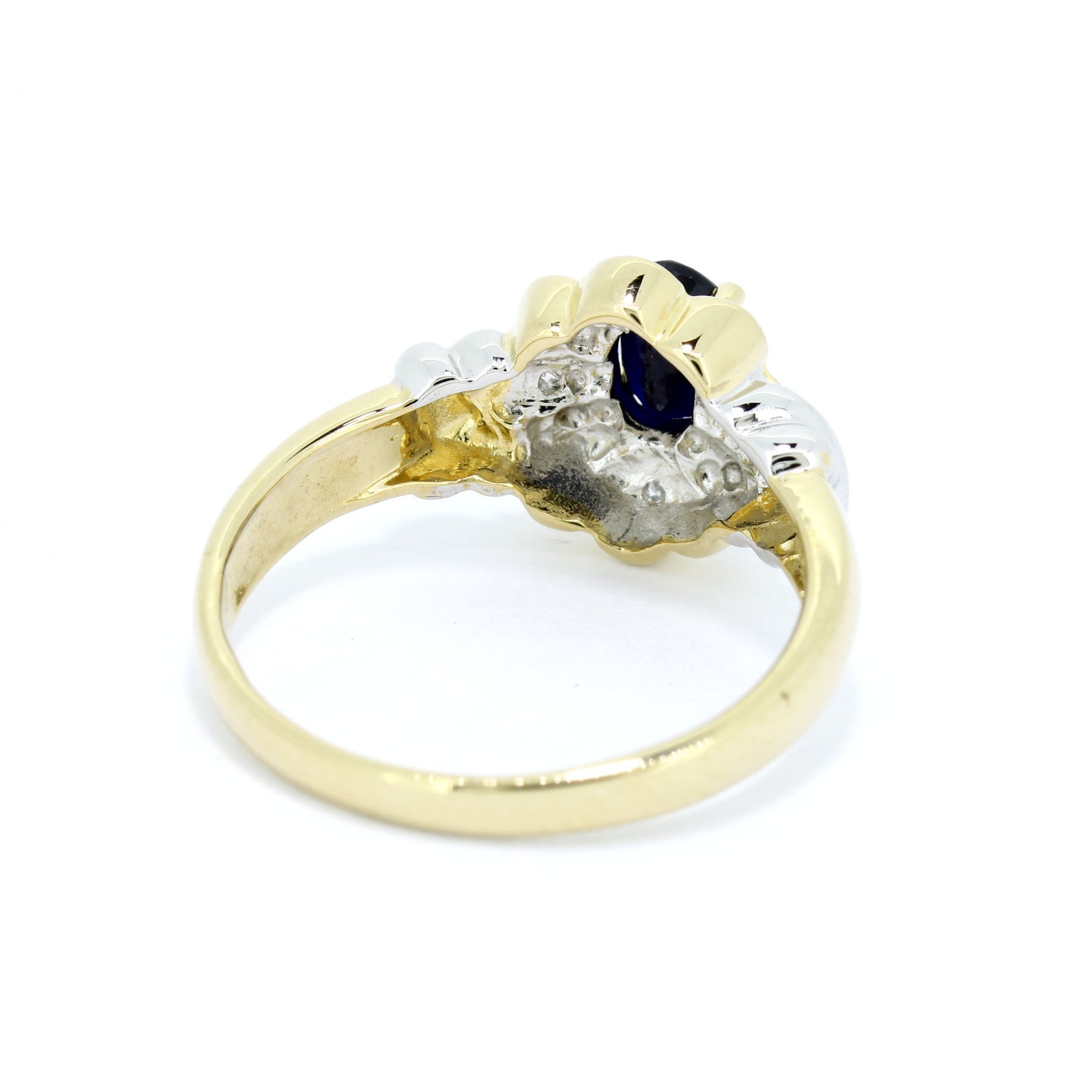 Saphir Ring 585 Gold 14 Kt Gelbgold Weißgold - Diamanten - Wert 430,-