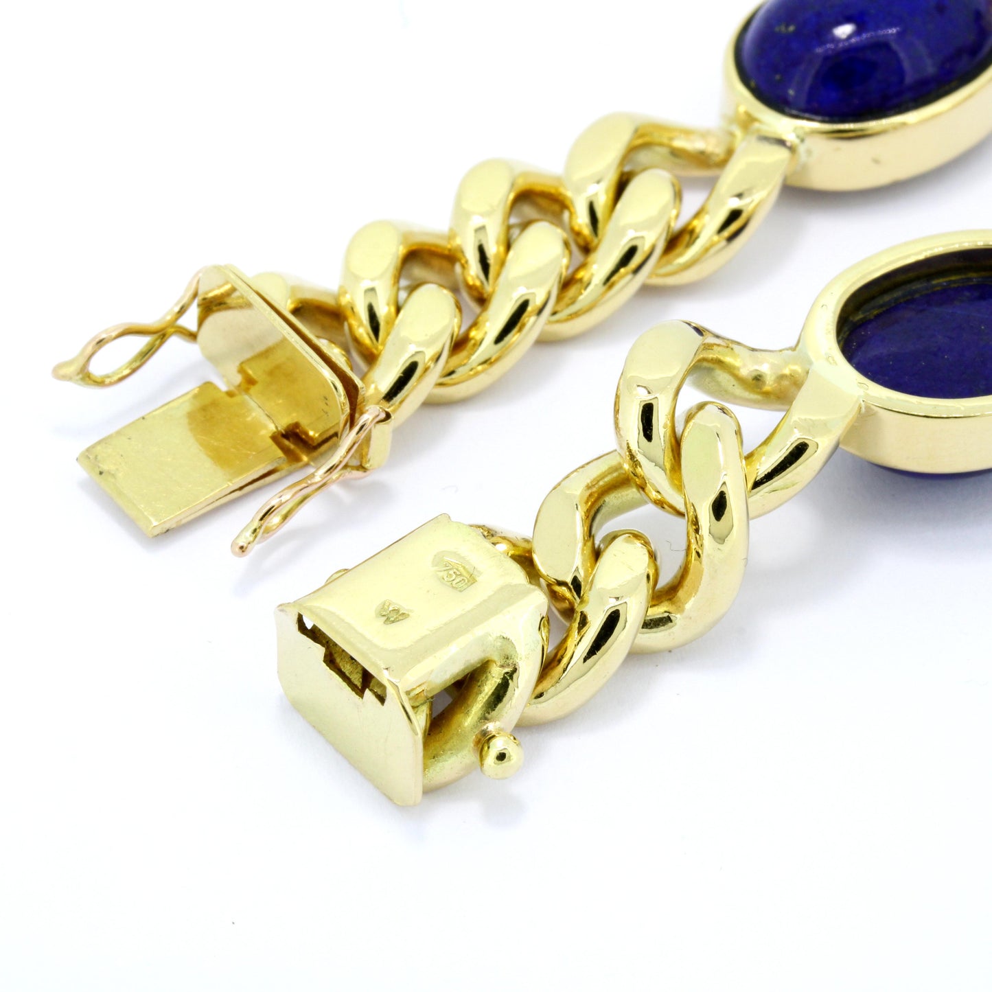Lapislazulis Armband 750 Gold 18 Kt Panzerarmband Wert 9200,-