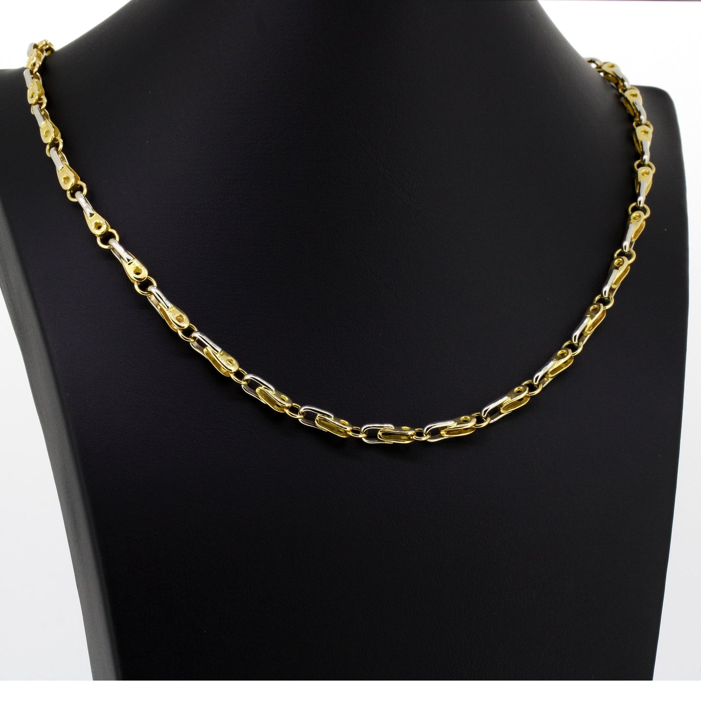 Kette 750 Gold 18 Kt Bicolor Halskette Länge 45 cm Wert 3840,-