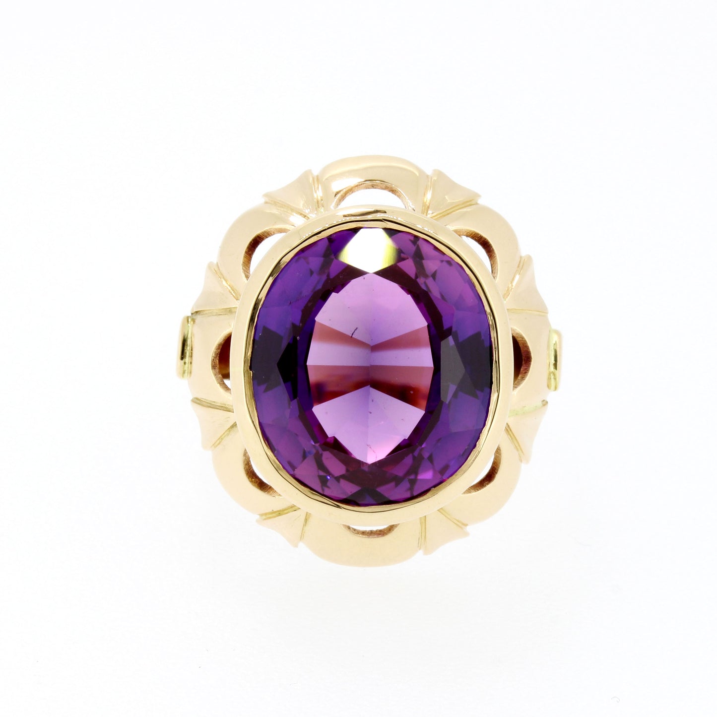 Vintage Amethyst Ring 585 Gold 14 Kt Rotgold G57 Wert 1120,-