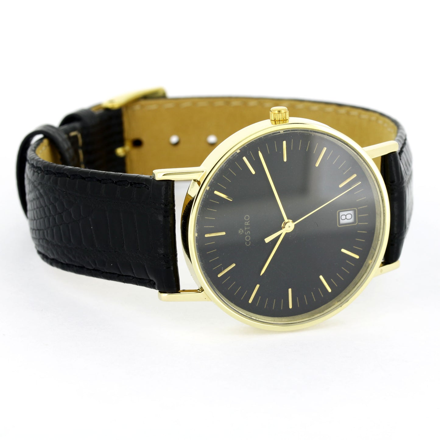 Armbanduhr Costro - Gelbgold 585er 14 kt - Quarz-Uhrwerk Rondor 703