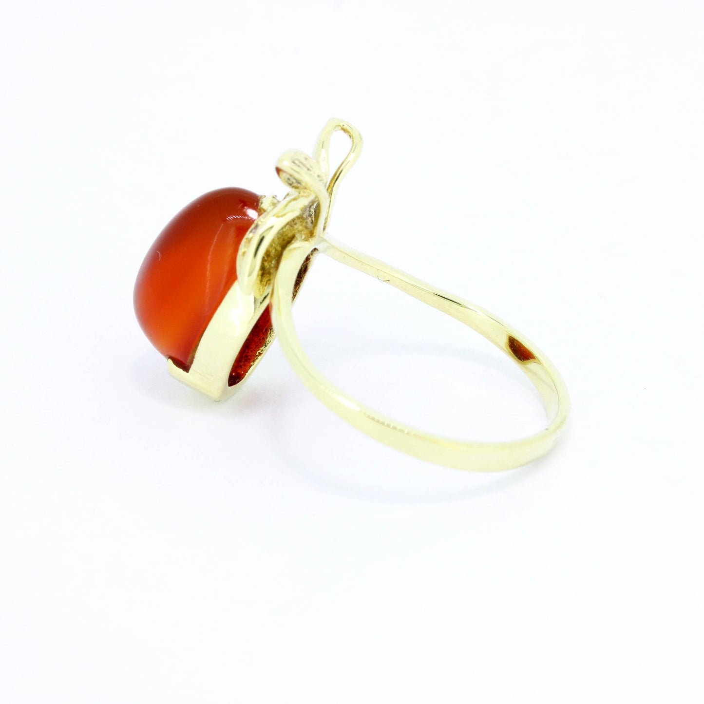 Karneol Ring 585 Gold 14 Kt Gelbgold Diamanten - Wert 420,-
