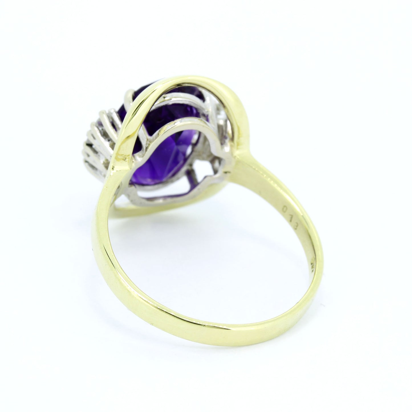 Amethyst Ring 585 Gold 14 Kt Gelbgold Weißgold Diamanten 0,13 ct Wert 580,-