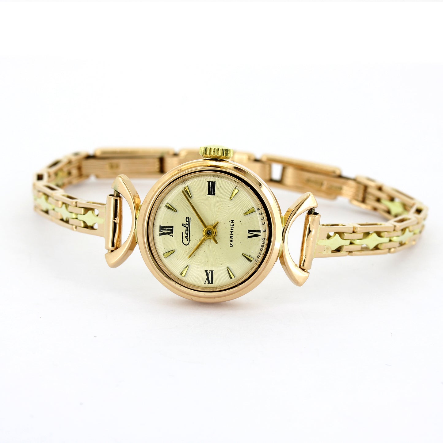 Craba Damen Armbanduhr 583 Gold 14 kt - handaufzug - russisches Gold