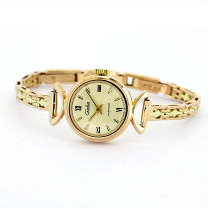 Craba Damen Armbanduhr 583 Gold 14 kt - handaufzug - russisches Gold