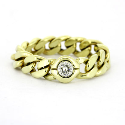Panzer Ring 585 Gold 14 Kt mit Diamanten 0,20 ct W/SI - Wert 1500,-