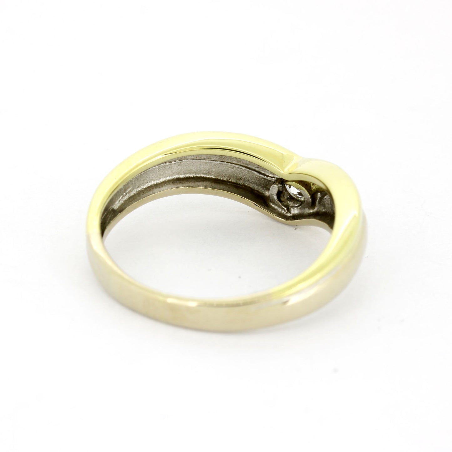 Ring 585 Gold 14 kt bicolor - 0,12 ct Brillanten W/SI - Wert 750,-