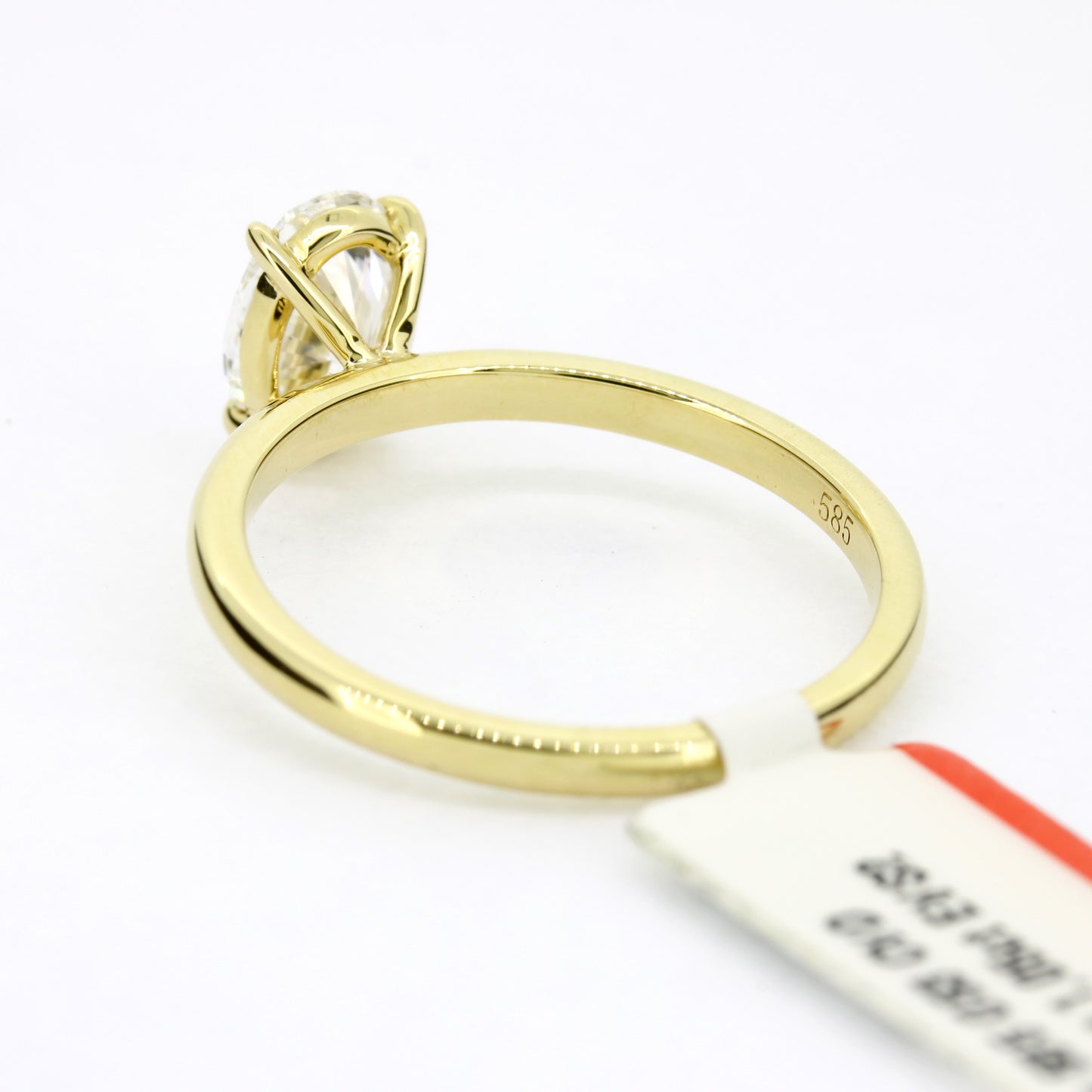 Ring 585 Gold 14 Kt Gelbgold 1 ct oval Diamant Lab Grown CVD