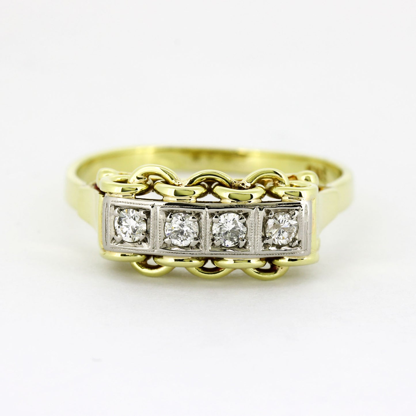 Ring 585 Gelbgold – Brillant ca. 0,16 ct W/P1 – Ringgröße 56