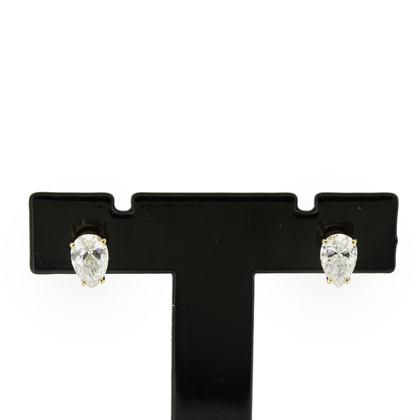 Ohrringe Stecker 585 Gold 14 kt - tropfen Diamant ca. 1,0 ct - Pear cut