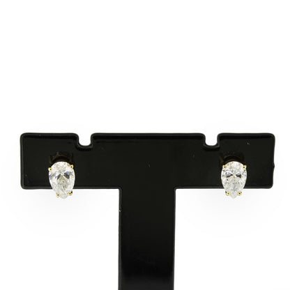 Ohrringe Stecker 585 Gold 14 kt - tropfen Diamant ca. 1,0 ct - Pear cut