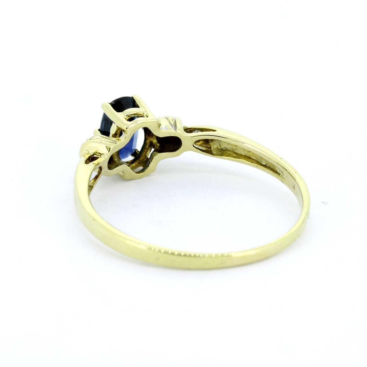 585 Gold Ring Gelbgold Saphir ca. 0,20 ct + Diamanten Gr. 57 elegant- Wert 540,-