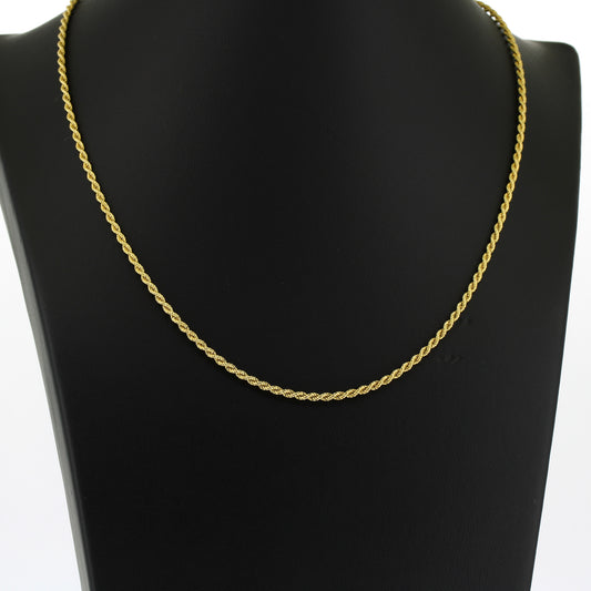 Kordel Kette 750 Gold 18 kt Gelbgold - 42 cm lang - Wert 1800,-