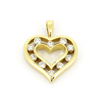 Gold Herz Anhänger 750 Gelbgold Brillant 0,60 ct TW/VS Schmuck - Wert 2180,-