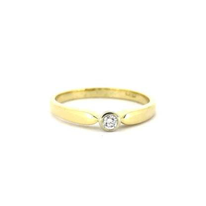 Ring 585 Gold 14 Kt bicolor - 0,05 ct W/SI - Wert 520,-