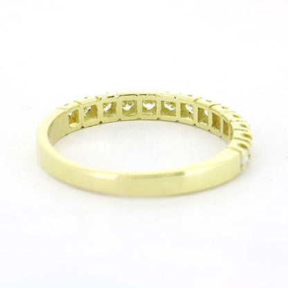Halb Memoire Ring 585 Gold 14 Kt Gelbgold - Brillanten 0,40 ct WSI - Wert 1240,-
