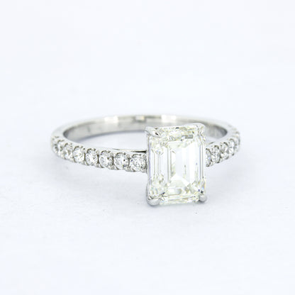Ring Emerald Cut 585 Gold 14 kt - 2 ct Diamant F VVS2 CVD - Labor Diamant