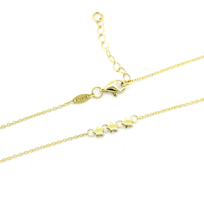 Sternen Kette 585 Gold 14 kt Gelbgold - 45 - 48 cm lang