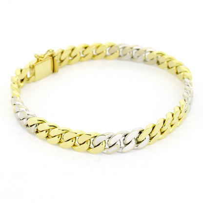 Armband 750 Gold 18 Kt bicolor 7,4 mm - Länge: 20,5 cm - Wert 5670,-