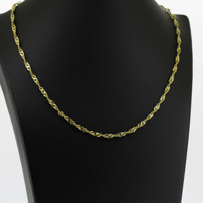 Kette 585 Gold 14 kt Gelbgold gedreht - 45 cm lang - Wert 1260,-