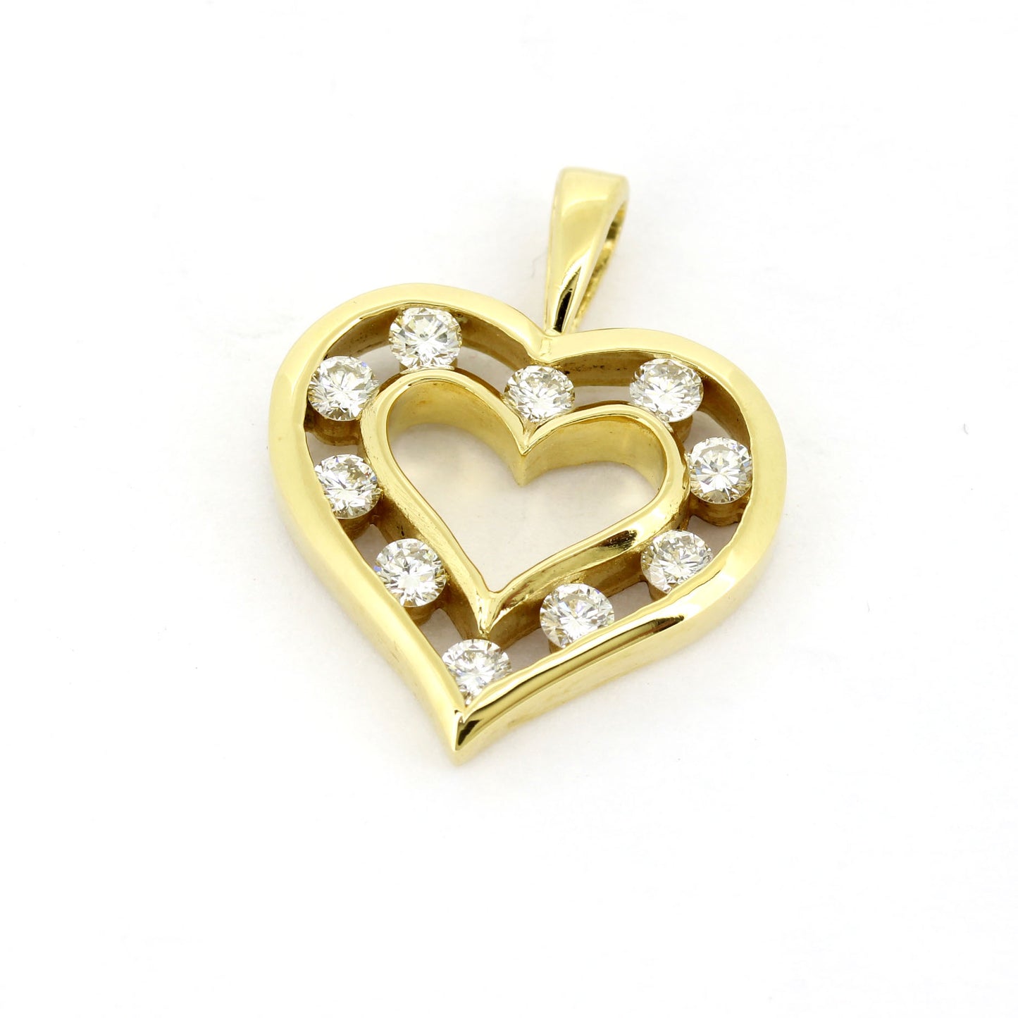 Gold Herz Anhänger 750 Gelbgold Brillant 0,60 ct TW/VS Schmuck - Wert 2180,-