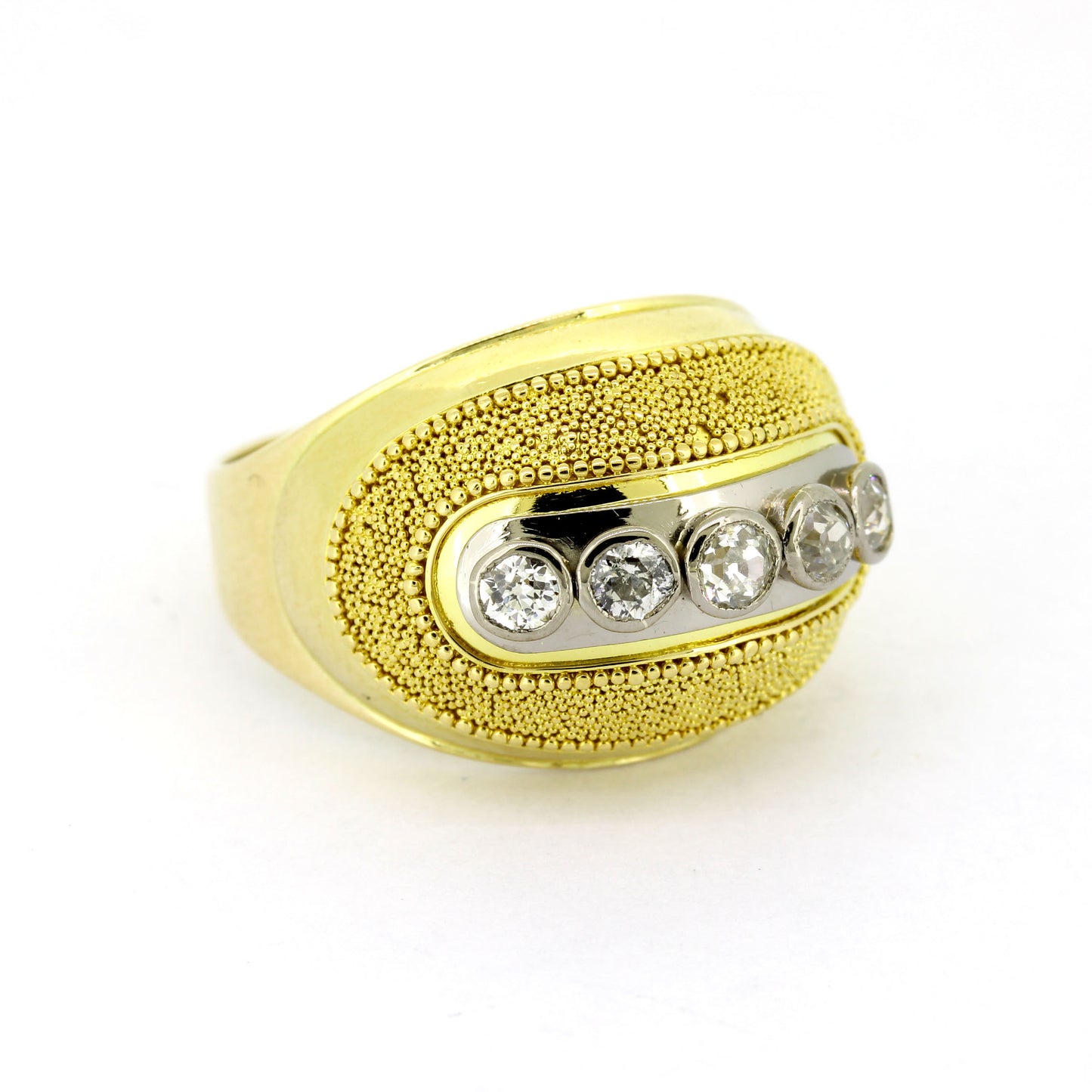 Ring 585 Gold 14 Kt - 5 Diamanten ca. 0,36 ct H - SI - Wert 1850,-