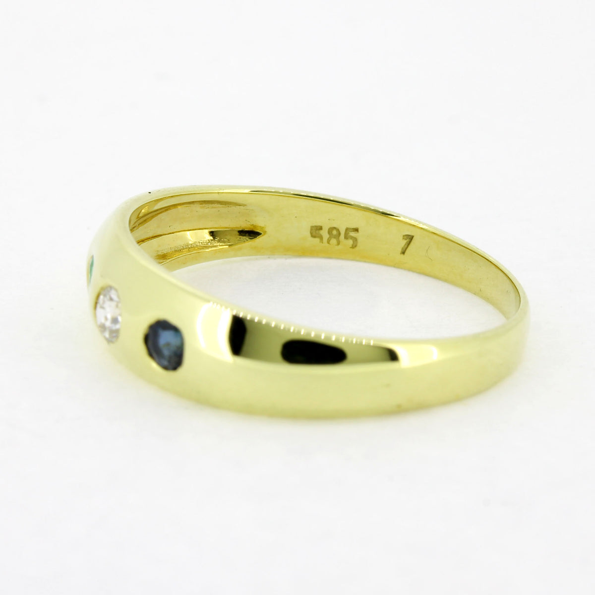 Ring 585 Gold 14 Karat Gelbgold Smaragd, Saphir, Brillant - Wert 700,-