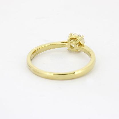 Solitär Verlobungsring 585 Gold 14 kt Gelbgold - 0,50 ct Brillant E VS2 - CVD Labor Diamant