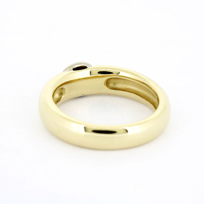 Ring 585 Gold 14 Kt bicolor massiv - Saphir Cabochon - Wert 2700,-