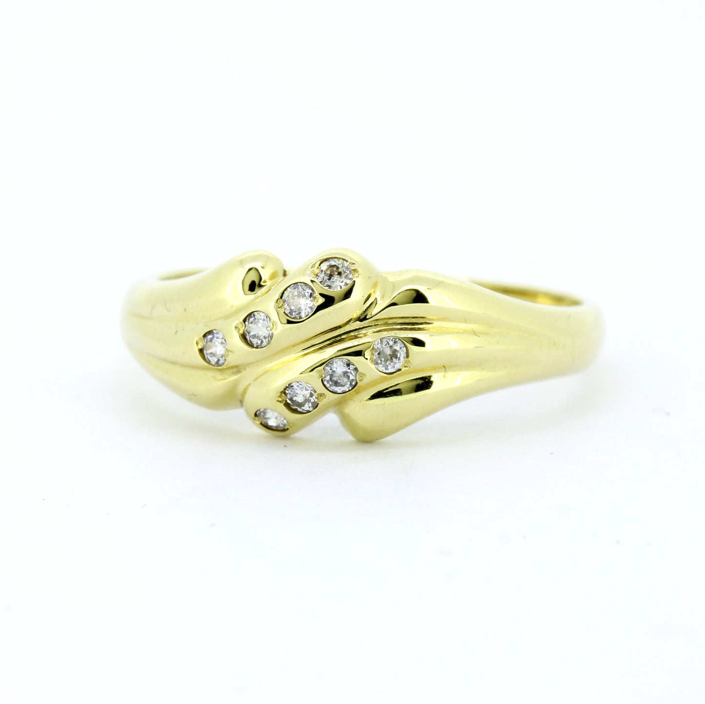 585 Gold Ring Gelbgold Brillant 0,10 ct W/SI Gr. 57 massiv elegant- Wert 820,-