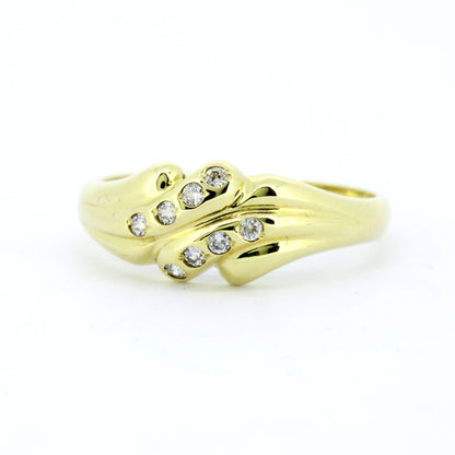 585 Gold Ring Gelbgold Brillant 0,10 ct W/SI Gr. 57 massiv elegant- Wert 820,-