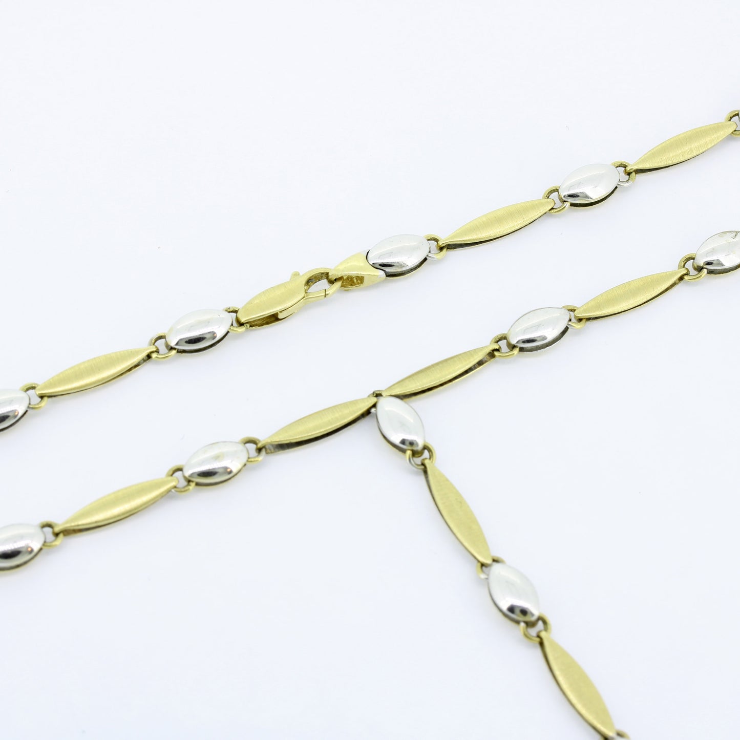 Kette 585 Gold 14 Kt bicolor – 13,77 g – 46 cm lang - Wert 3030,-