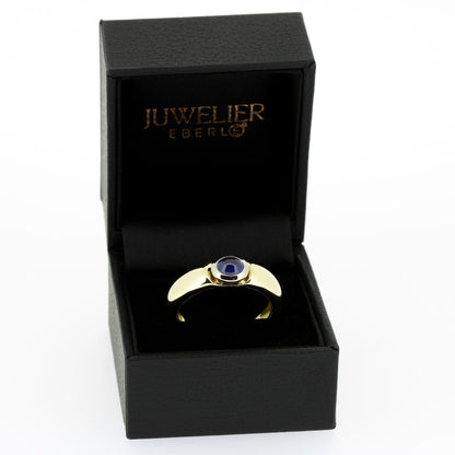 Ring 585 Gold 14 Kt bicolor massiv - Saphir Cabochon - Wert 2700,-