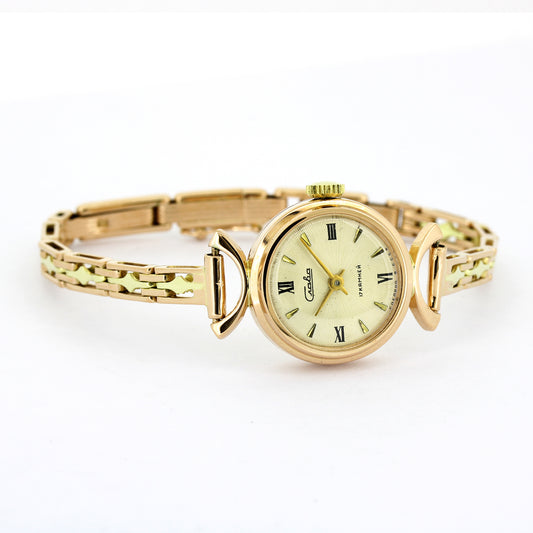 Craba Damen Armbanduhr 583 Gold 14 kt - handaufzug - russisches Gold
