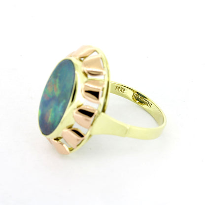 Ring 585 Gold 14 Kt - Opal Dublette  - Wert 1050,-