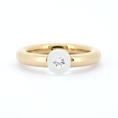 Schmuckwerk Ring Glasklar - 750 Gold 18 Kt - Brillant 0,04 ct - Wert 4490,-